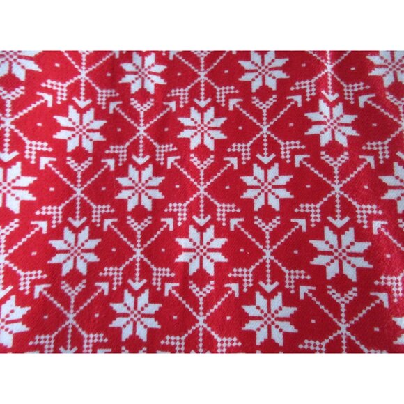 Lands End Red White Snowflake Flannel Button Up Nightshirt GUC Ladies 1X Long - Picture 13 of 16